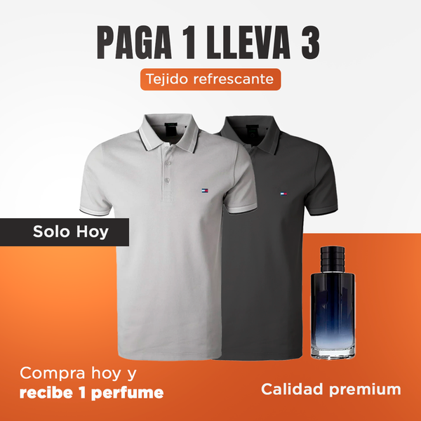 Kit 2 camisetas Polo Tommy (compra 1 y llévate 2) + Perfume