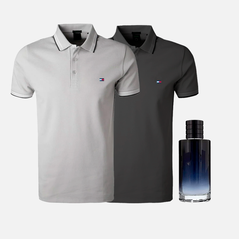 Kit 2 camisetas Polo Tommy (compra 1 y llévate 2) + Perfume