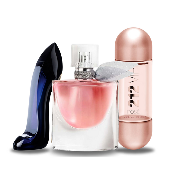 Combo 3 Perfumes - Good Girl Carolina Herrera, La Vie Est Belle Lancôme e 212 VIP Rosé Carolina Herrera